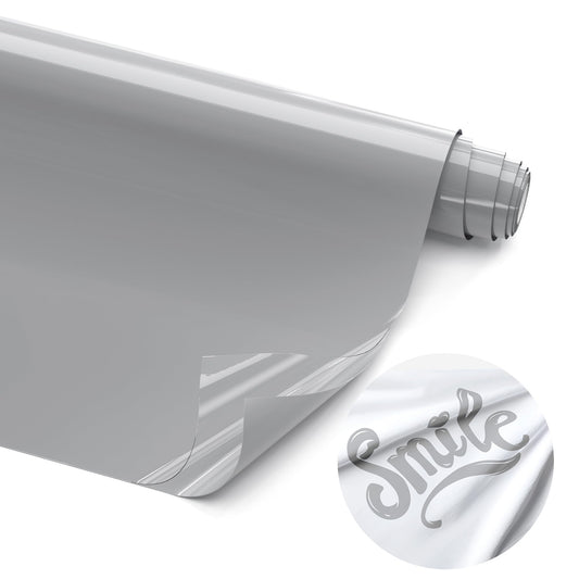 Hisiu Heat Transfer Vinyl(12''x15ft Silver HTV) -Silver Vinyl Heat Transfer for Shirts- Iron on Vinyl for All Cutter Machine, Heat Press Vinyl Easy to Cut Weed Transfer DIY Design