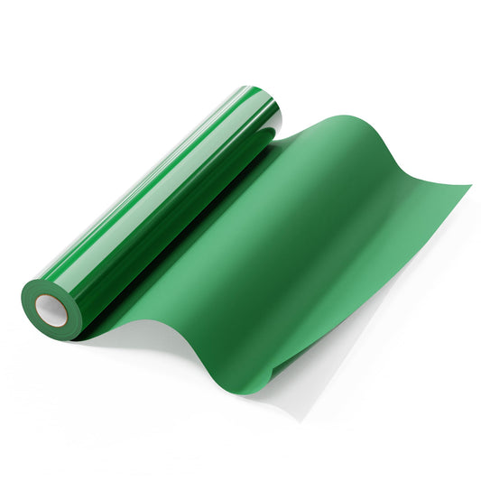 Hisiu HTV Vinyl Roll Heat Transfer Vinyl, Green 12''x25ft Iron on Vinyl Heat Transfer for Shirts, Heat Press Vinyl for All Cutter Machine, Easy to Cut Heat Vinyl for Fabric