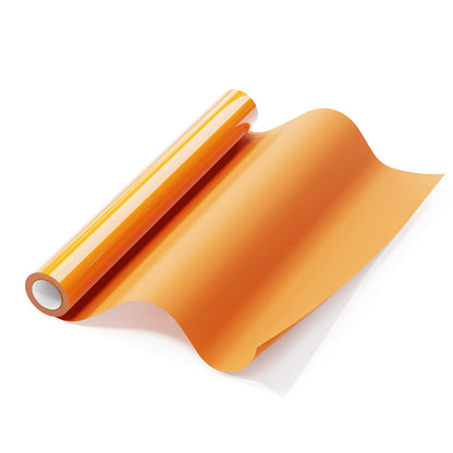 Hisiu HTV Vinyl Heat Transfer Vinyl(12''x8ft Orange HTV) -Orange Vinyl Heat Transfer for Shirts- Iron on Vinyl for All Cutter Machine, Heat Press Vinyl Easy to Cut and Transfer DIY Design