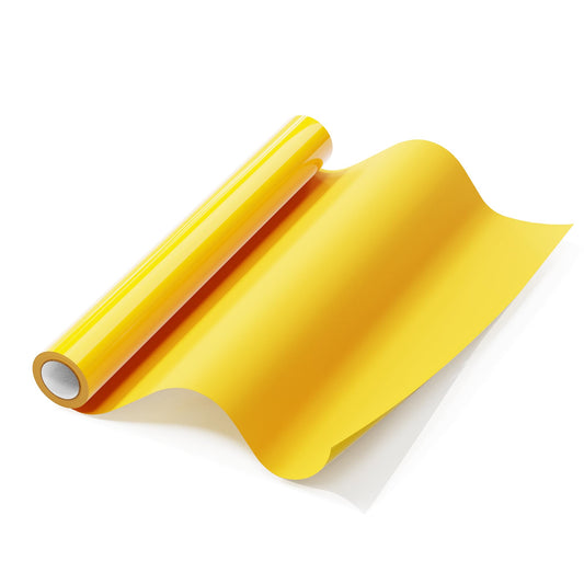 Hisiu HTV Vinyl Heat Transfer Vinyl(12''x8ft Yellow HTV) -Yellow Vinyl Heat Transfer for Shirts- Iron on Vinyl for All Cutter Machine, Heat Press Vinyl Easy to Cut and Transfer DIY Design